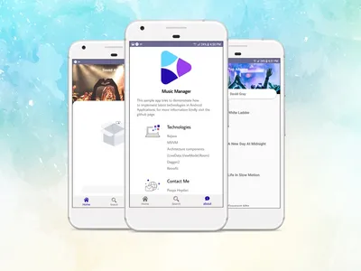 Project screenshot of the MusicManager app - a Open Source project